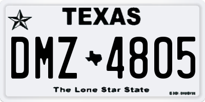 TX license plate DMZ4805