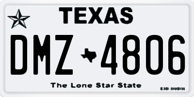 TX license plate DMZ4806