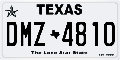 TX license plate DMZ4810