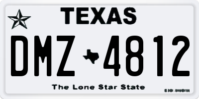 TX license plate DMZ4812