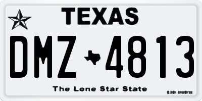 TX license plate DMZ4813