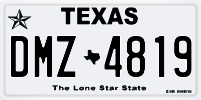 TX license plate DMZ4819