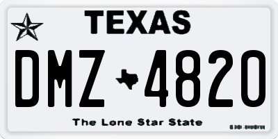 TX license plate DMZ4820