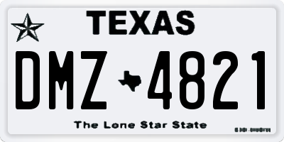 TX license plate DMZ4821