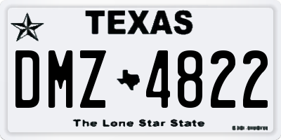 TX license plate DMZ4822