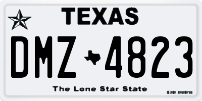 TX license plate DMZ4823