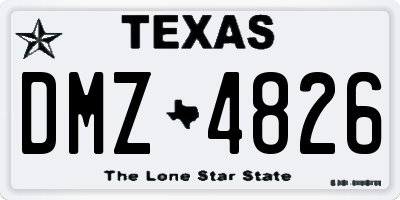 TX license plate DMZ4826