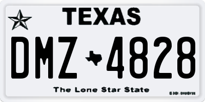 TX license plate DMZ4828