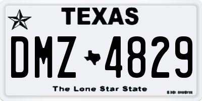 TX license plate DMZ4829