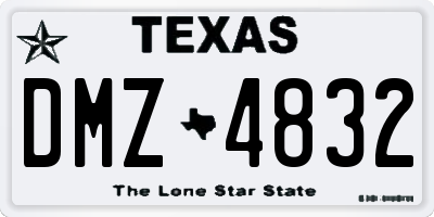 TX license plate DMZ4832