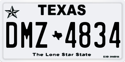 TX license plate DMZ4834