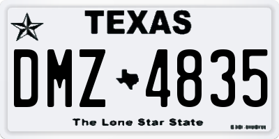 TX license plate DMZ4835