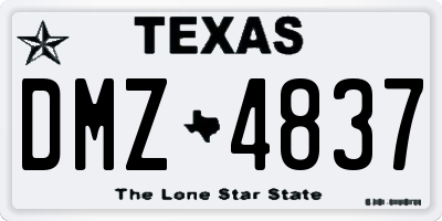 TX license plate DMZ4837