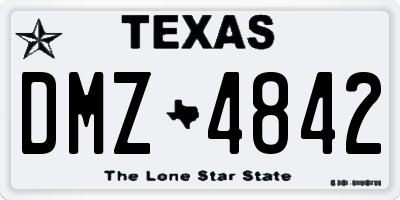 TX license plate DMZ4842