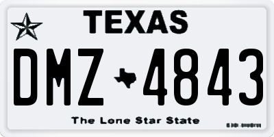 TX license plate DMZ4843