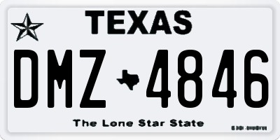 TX license plate DMZ4846