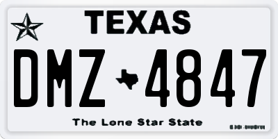 TX license plate DMZ4847