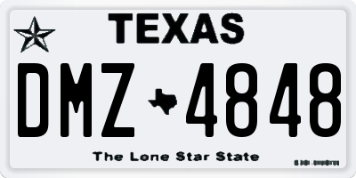 TX license plate DMZ4848