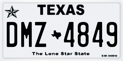 TX license plate DMZ4849