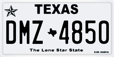 TX license plate DMZ4850