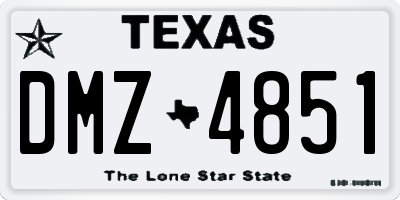 TX license plate DMZ4851