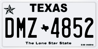 TX license plate DMZ4852