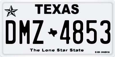 TX license plate DMZ4853