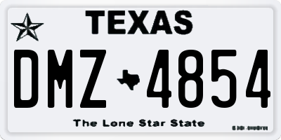 TX license plate DMZ4854