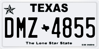 TX license plate DMZ4855