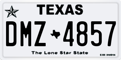 TX license plate DMZ4857