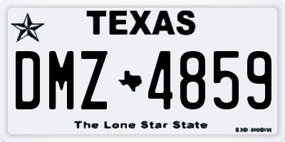 TX license plate DMZ4859