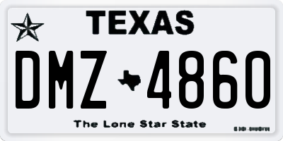 TX license plate DMZ4860