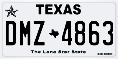 TX license plate DMZ4863