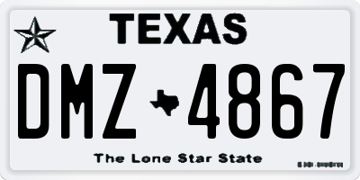 TX license plate DMZ4867