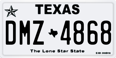 TX license plate DMZ4868