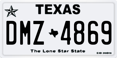 TX license plate DMZ4869