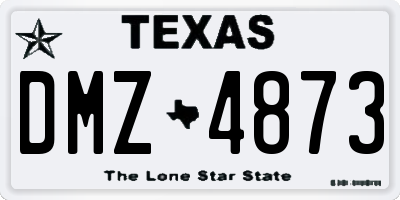 TX license plate DMZ4873