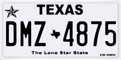 TX license plate DMZ4875