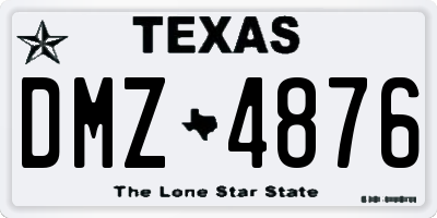 TX license plate DMZ4876