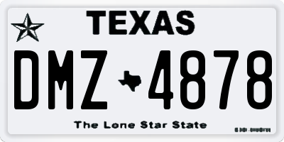 TX license plate DMZ4878