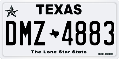 TX license plate DMZ4883