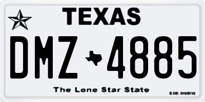 TX license plate DMZ4885