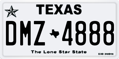 TX license plate DMZ4888