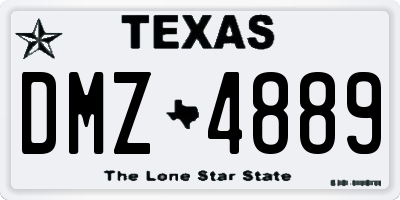 TX license plate DMZ4889