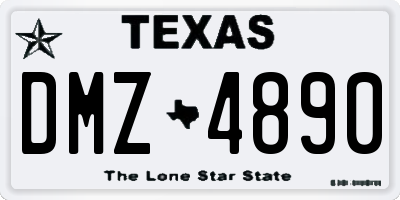 TX license plate DMZ4890