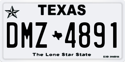 TX license plate DMZ4891