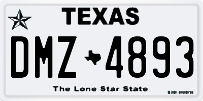 TX license plate DMZ4893