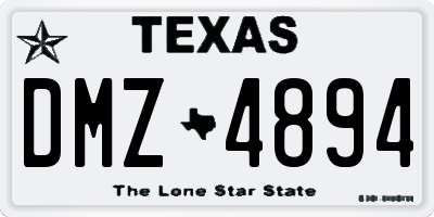 TX license plate DMZ4894