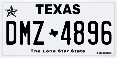 TX license plate DMZ4896