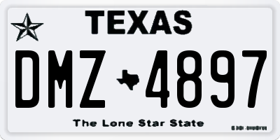 TX license plate DMZ4897